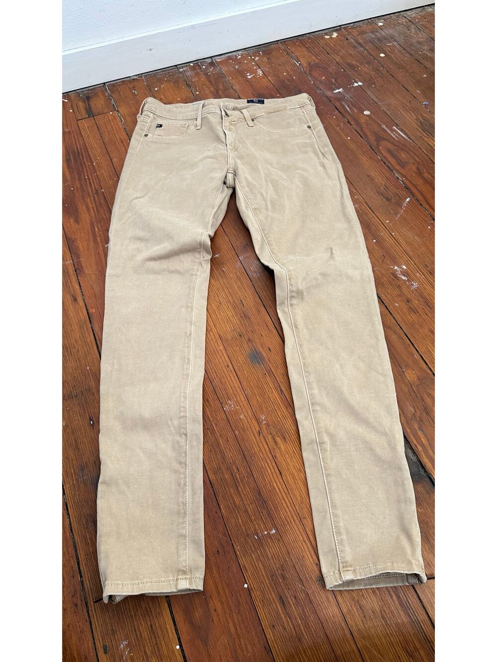 ADRIANO GOLDSCHMIED Tan Women's The Zip-Up Ankle Skinny Leggings size 26
